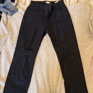 Good American Black Straight Leg Jeans